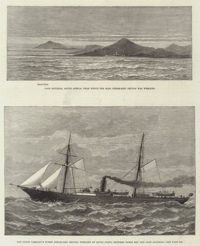 De Schroefstoomboot Teuton van de Union Company door Charles Auguste Loye